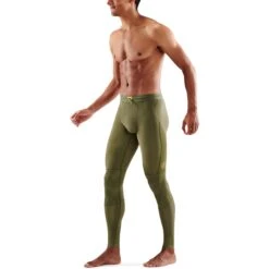 SKINS Compression 5-Series Long Tights - Khaki -RunGear Elite skins compression 5 series long tights khaki 6 1232352