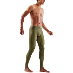 SKINS Compression 5-Series Long Tights - Khaki -RunGear Elite skins compression 5 series long tights khaki 7 1232353