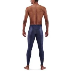 SKINS 5-Series Long Tights - Navy Blue -RunGear Elite skins compression 5 series men long tights navy blue 5 893669