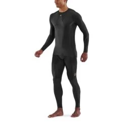 SKINS 5-Series Top Long Sleeve - Black -RunGear Elite skins compression 5 series men top long sleeve black 3 893693