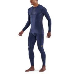 SKINS 5-Series Top Long Sleeve - Navy Blue -RunGear Elite skins compression 5 series men top long sleeve navy blue 3 893704