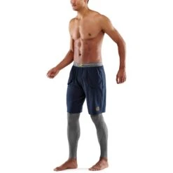 SKINS Compression 5-Series T&R Long Tights - Battleship -RunGear Elite skins compression 5 series mens tur long tights battleship 3 1068308