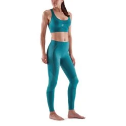 SKINS Compression 5-Series 7/8 Long Tights Women - Teal -RunGear Elite skins compression 5 series women long tights teal 4 894016