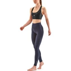 SKINS 3-Series Women's Soft Long Tights - Navy Blue 12 SKINS 3-Series Women's Soft Long Tights - Navy Blue -RunGear Elite skins compression women 3 series soft long tights navy blue 5 1131510