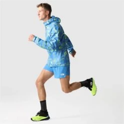 The North Face Higher Run Jacket Men - Super Sonic Blue Valley Floor Print -RunGear Elite the north face mens higher run jacket super sonic blue valley floor print 4 1395206