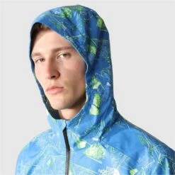 The North Face Higher Run Jacket Men - Super Sonic Blue Valley Floor Print -RunGear Elite the north face mens higher run jacket super sonic blue valley floor print 8 1395212