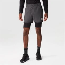 The North Face Mountain Athletics Lab Dual Shorts Men - Asphalt Grey/TNF Black -RunGear Elite the north face mens mountain athletics lab dual shorts asphalt grey tnf black 2 1395513