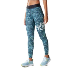 The North Face Flex Mid Rise Tight Women 3YV9 - Beta Blue Lichen Print -RunGear Elite the north face womens flex mid rise tight beta blue lichen print 3 1170282 1565414