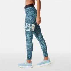 The North Face Flex Mid Rise Tight Women 3YV9 - Beta Blue Lichen Print -RunGear Elite the north face womens flex mid rise tight beta blue lichen print 5 1170284