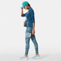 The North Face Flex Mid Rise Tight Women 3YV9 - Beta Blue Lichen Print -RunGear Elite the north face womens flex mid rise tight beta blue lichen print 7 1170286