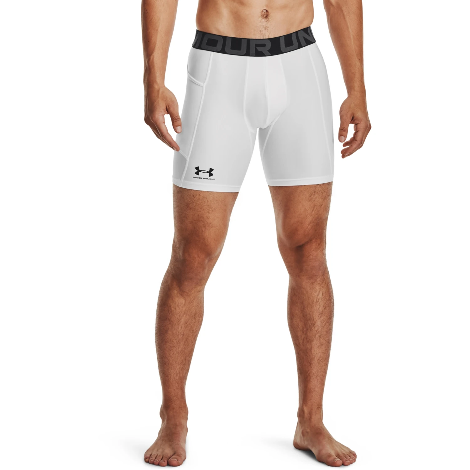 Under Armour HeatGear® Armour Compression Shorts Men - White/Black 1 Under Armour HeatGear® Armour Compression Shorts Men - White/Black