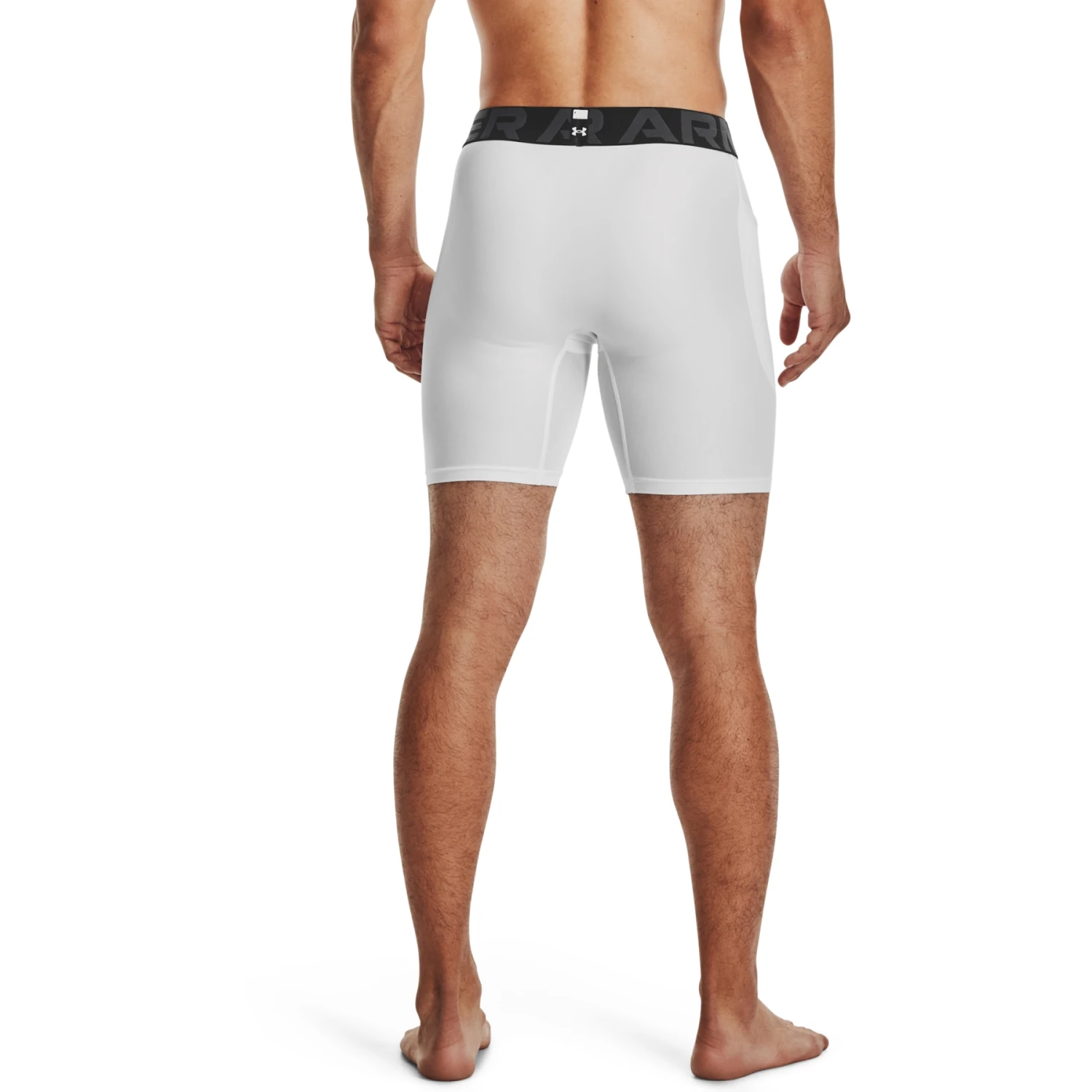 Under Armour HeatGear® Armour Compression Shorts Men - White/Black 2 Under Armour HeatGear® Armour Compression Shorts Men - White/Black - Image 2