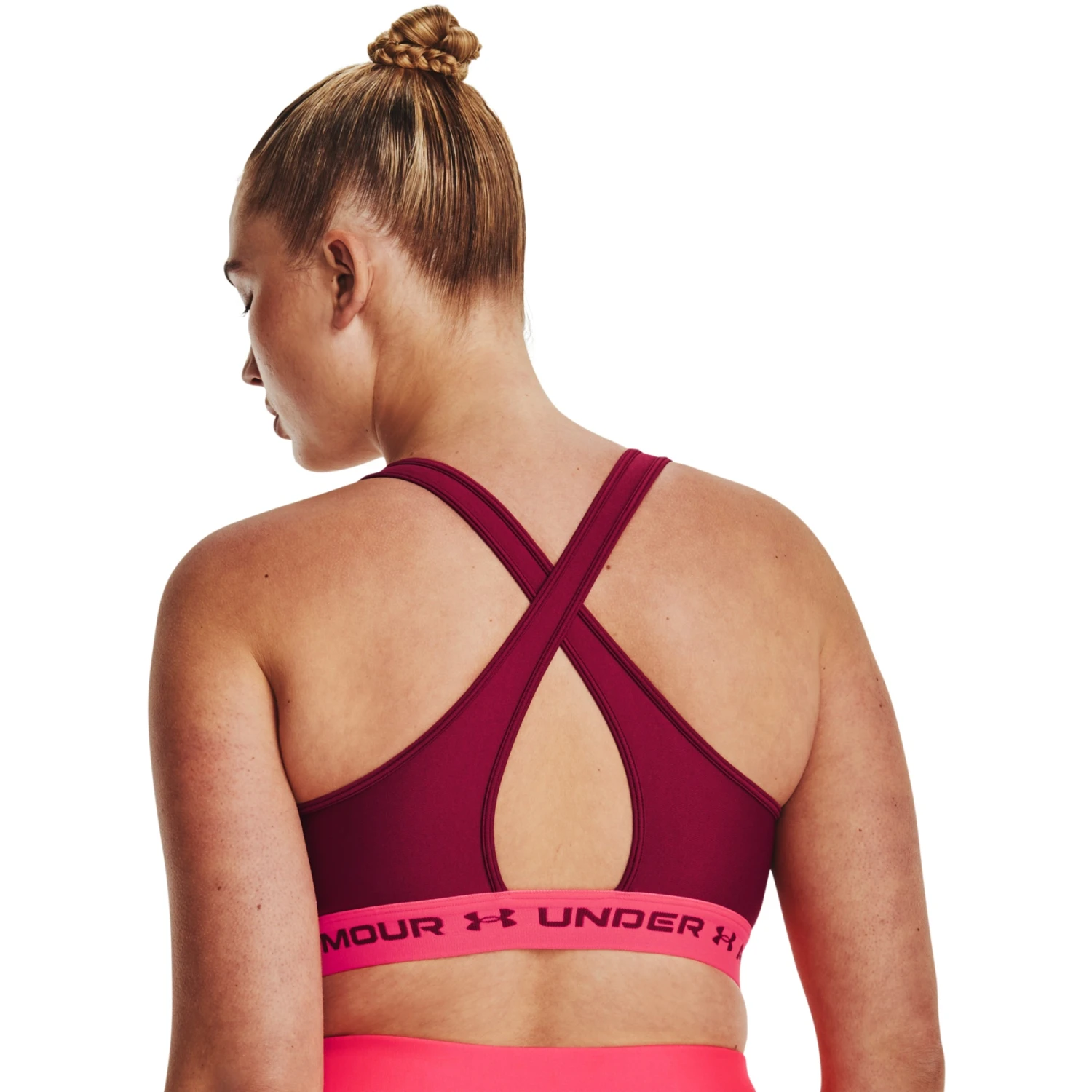 Under Armour Armour® Mid Crossback Sports Bra Women - Black Rose/Penta Pink/Black Rose 10 Under Armour Armour® Mid Crossback Sports Bra Women - Black Rose/Penta Pink/Black Rose - Image 10