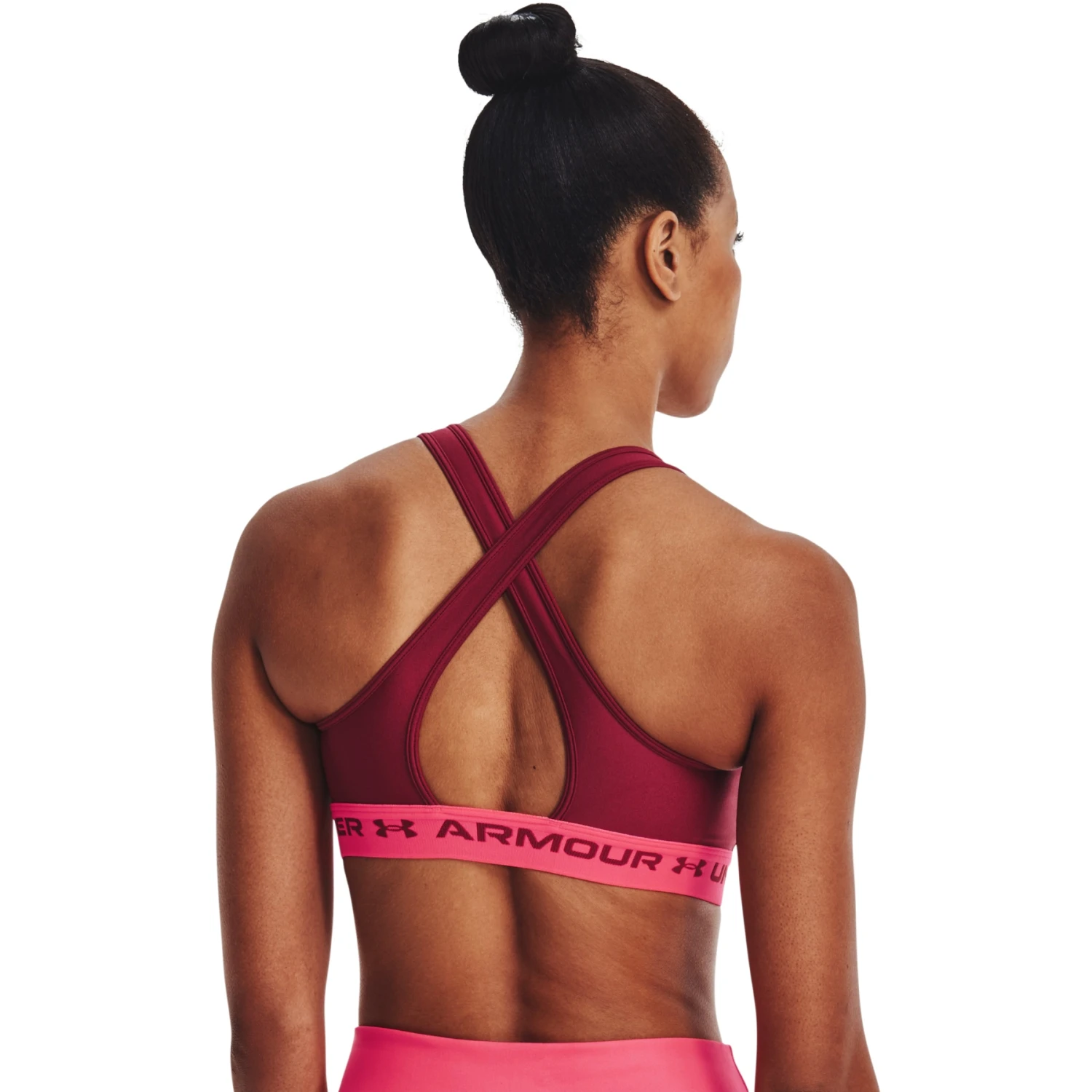 Under Armour Armour® Mid Crossback Sports Bra Women - Black Rose/Penta Pink/Black Rose 2 Under Armour Armour® Mid Crossback Sports Bra Women - Black Rose/Penta Pink/Black Rose - Image 2