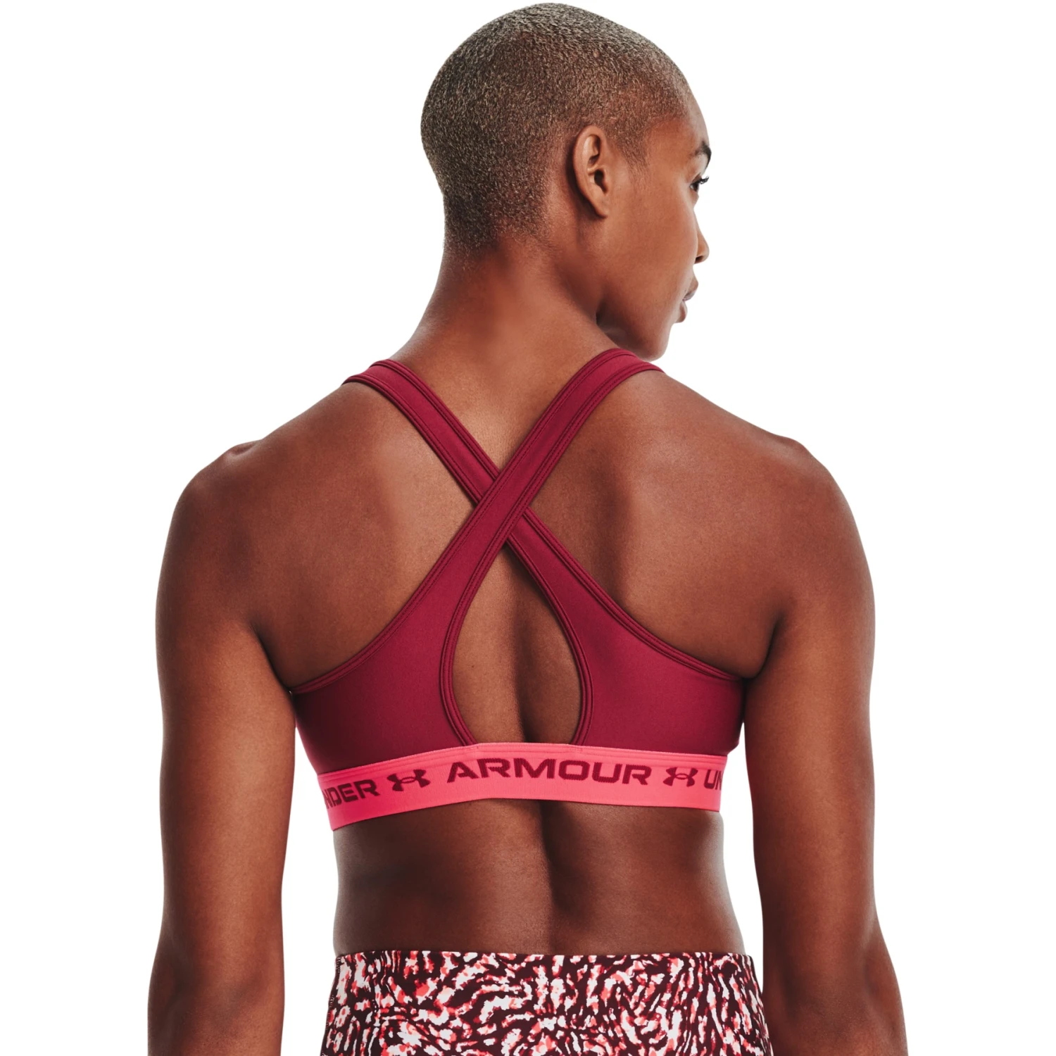 Under Armour Armour® Mid Crossback Sports Bra Women - Black Rose/Penta Pink/Black Rose 8 Under Armour Armour® Mid Crossback Sports Bra Women - Black Rose/Penta Pink/Black Rose - Image 8