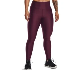 Under Armour HeatGearĀ® Armour No-Slip Waistband Full-Length-Leggings Women - Dark Maroon/Black