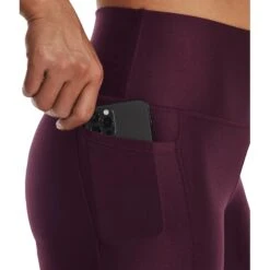 Under Armour HeatGear® Armour No-Slip Waistband Full-Length-Leggings Women - Dark Maroon/Black -RunGear Elite under armour womens heatgear armour no slip waistband full length leggings dark maroon 5 1527213