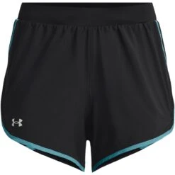 Under Armour UA Fly-By 2.0 Shorts Women - Black/Glacier Blue/Reflective -RunGear Elite under armour womens ua fly by 2 1334682