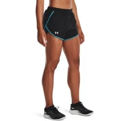 Under Armour UA Fly-By 2.0 Shorts Women - Black/Glacier Blue/Reflective