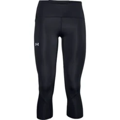 Under Armour UA Fly Fast 2.0 HeatGear® Crop Women - Black/Black/Reflective -RunGear Elite under armour womens ua fly fast 2 heatgear crop black black reflective 1 1012961