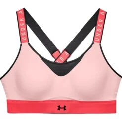 Under Armour UA Infinity High Blocked Sports Bra Women - Retro Pink/Beta/Jet Gray -RunGear Elite under armour womens ua infinity high blocked sports bra retro pink beta jet gray 1 1158853