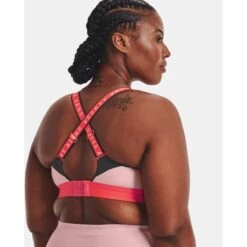 Under Armour UA Infinity High Blocked Sports Bra Women - Retro Pink/Beta/Jet Gray -RunGear Elite under armour womens ua infinity high blocked sports bra retro pink beta jet gray 6 1158857