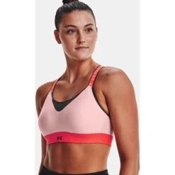 Under Armour UA Infinity High Blocked Sports Bra Women - Retro Pink/Beta/Jet Gray -RunGear Elite under armour womens ua infinity high blocked sports bra retro pink beta jet gray 7 1158858