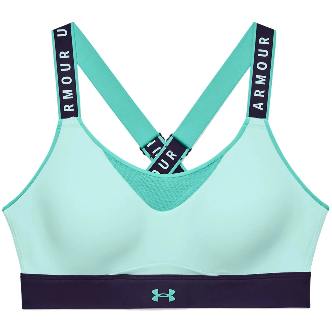 Under Armour UA Infinity High Blocked Sports Bra Women - Sea Mist/Purple Switch/Neptune 3 Under Armour UA Infinity High Blocked Sports Bra Women - Sea Mist/Purple Switch/Neptune - Image 3