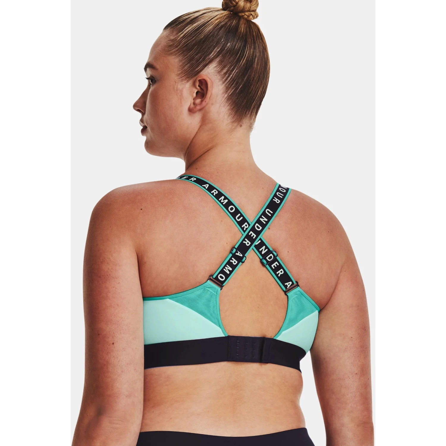 Under Armour UA Infinity High Blocked Sports Bra Women - Sea Mist/Purple Switch/Neptune 10 Under Armour UA Infinity High Blocked Sports Bra Women - Sea Mist/Purple Switch/Neptune - Image 10