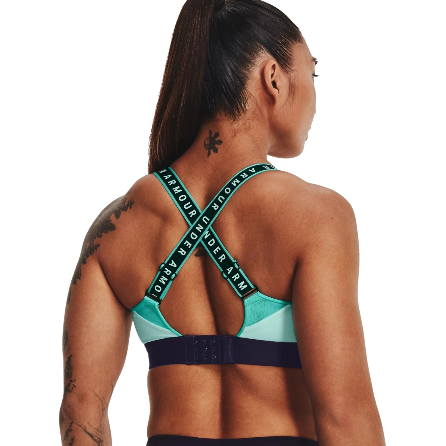 Under Armour UA Infinity High Blocked Sports Bra Women - Sea Mist/Purple Switch/Neptune 2 Under Armour UA Infinity High Blocked Sports Bra Women - Sea Mist/Purple Switch/Neptune - Image 2