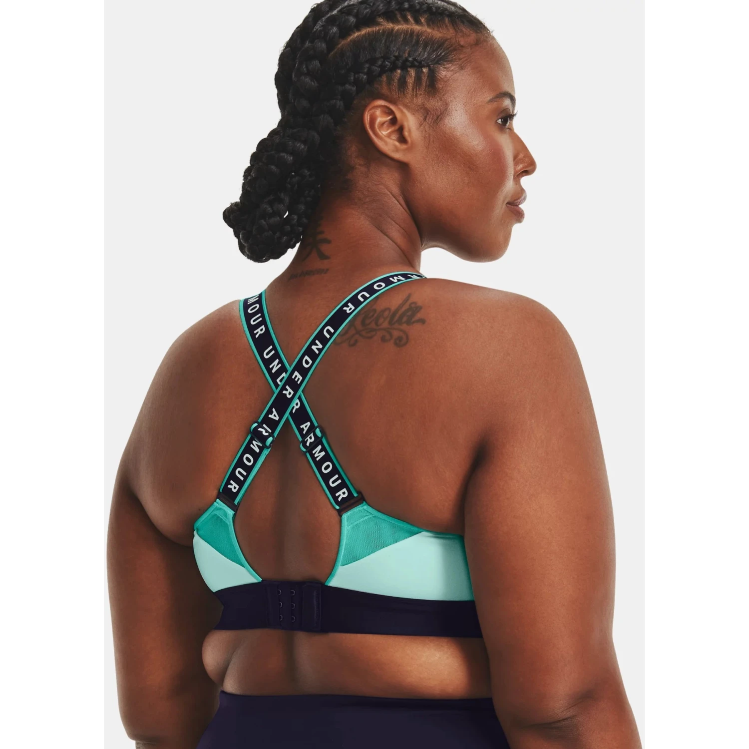 Under Armour UA Infinity High Blocked Sports Bra Women - Sea Mist/Purple Switch/Neptune 6 Under Armour UA Infinity High Blocked Sports Bra Women - Sea Mist/Purple Switch/Neptune - Image 6