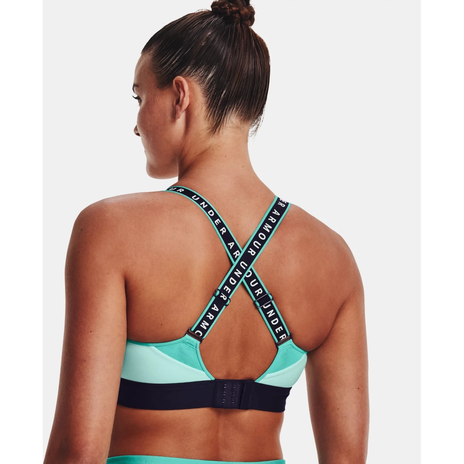 Under Armour UA Infinity High Blocked Sports Bra Women - Sea Mist/Purple Switch/Neptune 8 Under Armour UA Infinity High Blocked Sports Bra Women - Sea Mist/Purple Switch/Neptune - Image 8