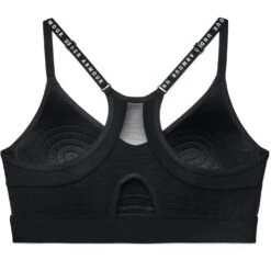 Under Armour UA Infinity Low Covered Sports Bra Women - Black/Black/White -RunGear Elite under armour womens ua infinity low covered sports bra black black white 2 1229207