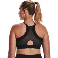 Under Armour UA Infinity Low Covered Sports Bra Women - Black/Black/White -RunGear Elite under armour womens ua infinity low covered sports bra black black white 6 1229211
