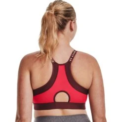 Under Armour UA Infinity Low Sports Bra Women - Radio Red/Chestnut Red/Phosphor Green -RunGear Elite under armour womens ua infinity low sports bra radio red chestnut red phosphor green 8 1229235