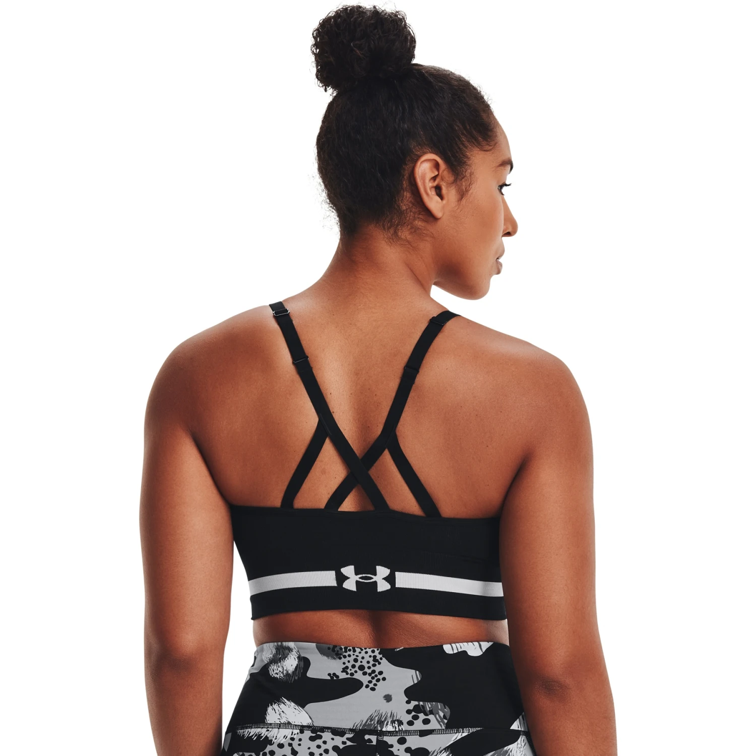 Under Armour UA Seamless Low Long Sports Bra Women - Black/Halo Gray 8 Under Armour UA Seamless Low Long Sports Bra Women - Black/Halo Gray - Image 8
