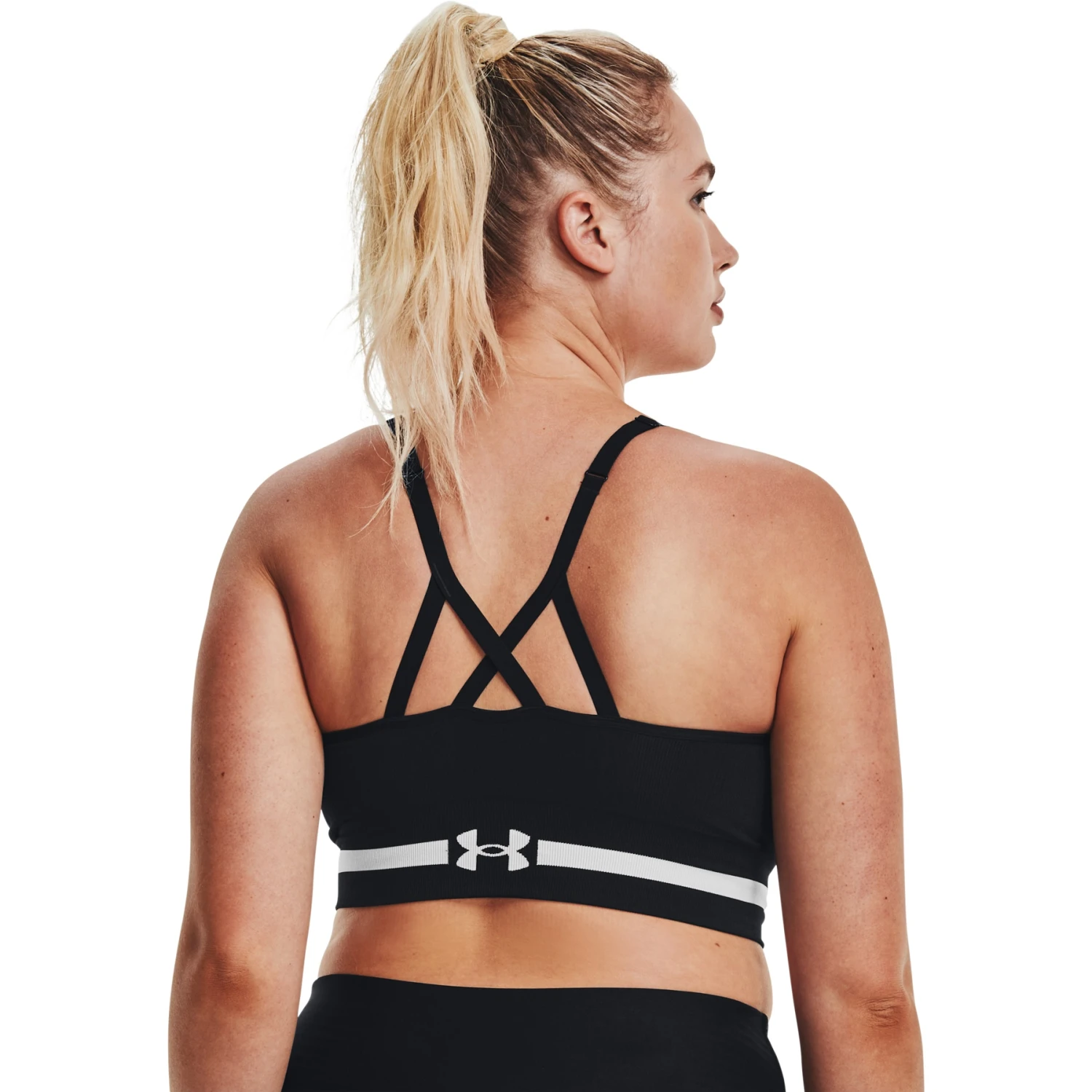 Under Armour UA Seamless Low Long Sports Bra Women - Black/Halo Gray 6 Under Armour UA Seamless Low Long Sports Bra Women - Black/Halo Gray - Image 6