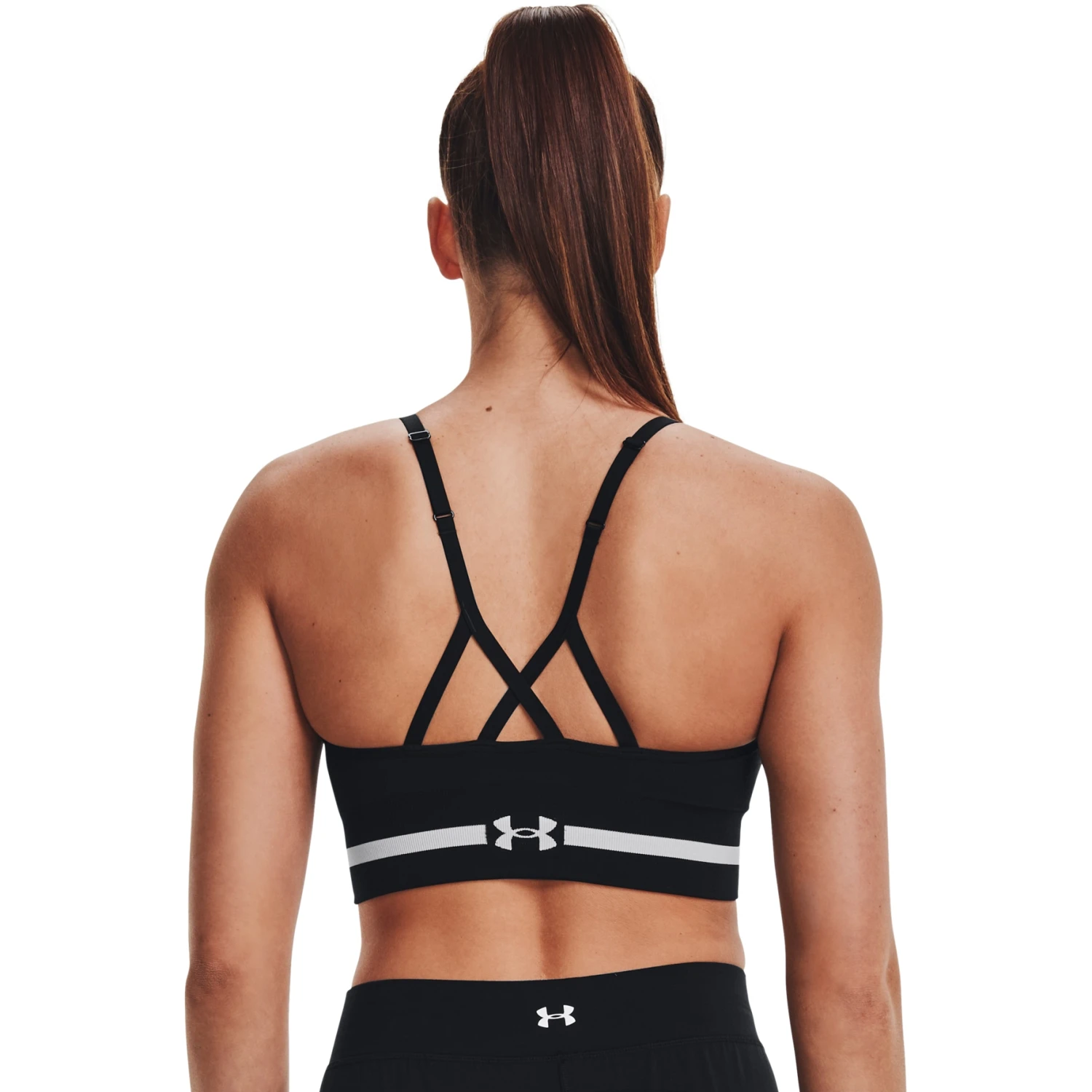 Under Armour UA Seamless Low Long Sports Bra Women - Black/Halo Gray 2 Under Armour UA Seamless Low Long Sports Bra Women - Black/Halo Gray - Image 2