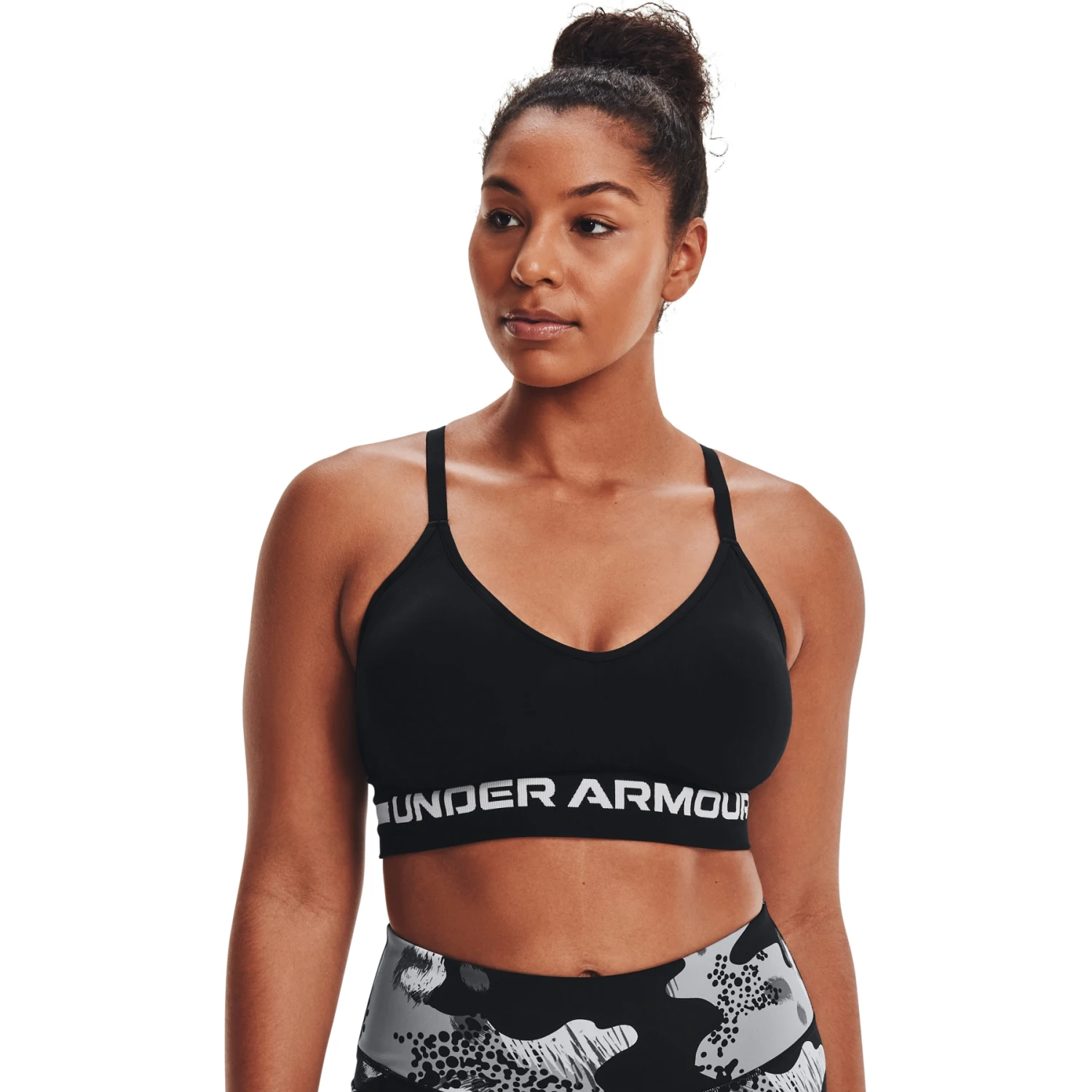 Under Armour UA Seamless Low Long Sports Bra Women - Black/Halo Gray 7 Under Armour UA Seamless Low Long Sports Bra Women - Black/Halo Gray - Image 7
