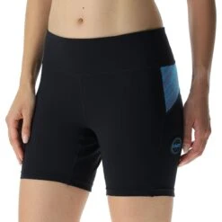 UYN Crossover Tight Shorts Women - Black/Blue Danube -RunGear Elite uyn crossover tight shorts women black blue danube 3 1190845