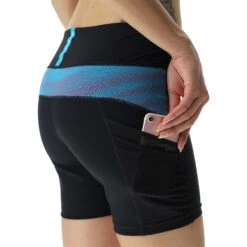 UYN Crossover Tight Shorts Women - Black/Blue Danube -RunGear Elite uyn crossover tight shorts women black blue danube 5 1190847